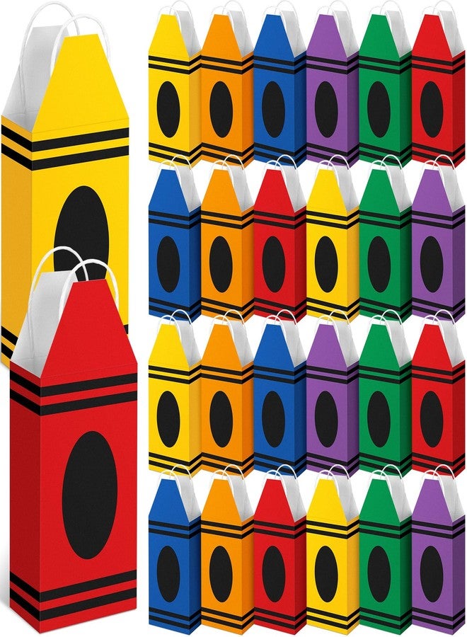Yeyeplum 24 Pcs Crayon Gift Bags Crayon Party Favors Back to School Goodie Bags for Teacher First Day of School Decor Goodie Bag for Birthday Classroom - Image 1